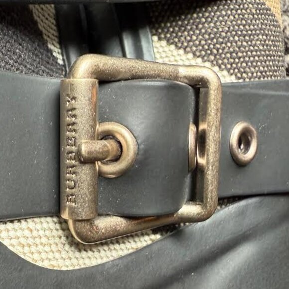 BURBERRY Check Detail Belted Rain Boots - Size 38 - Picture 8 of 8